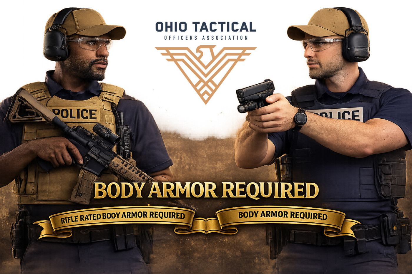 OTOA Officers with Firearms and Logo