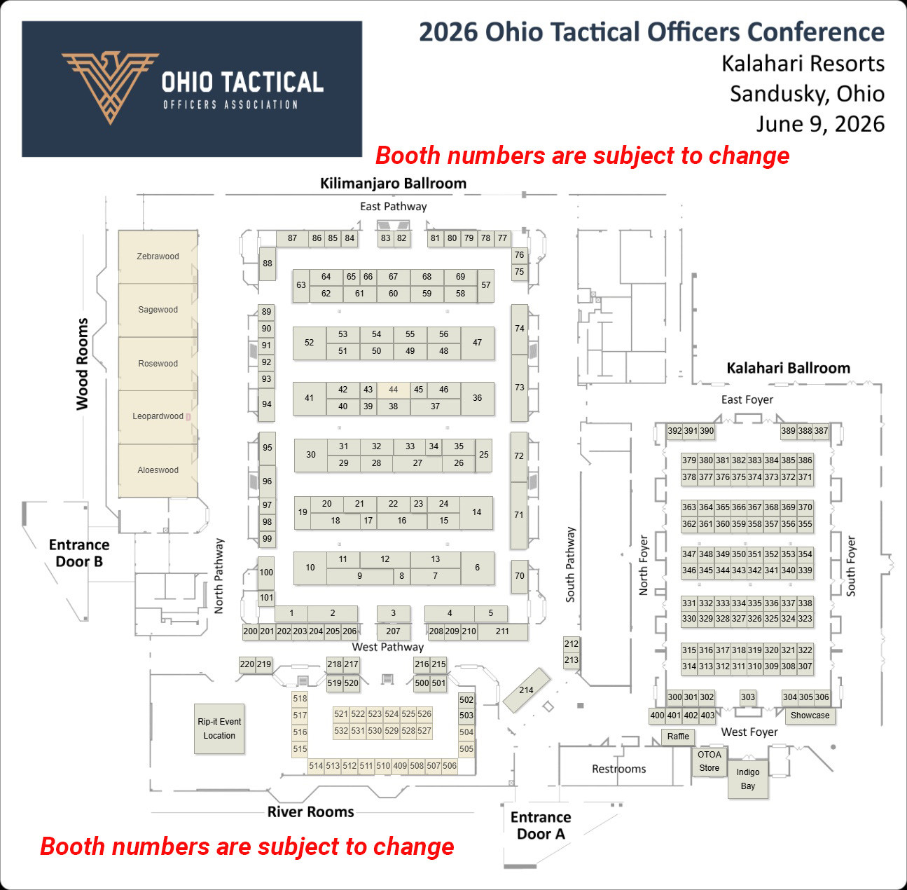 2026 OTOA Exhibition Floor Map